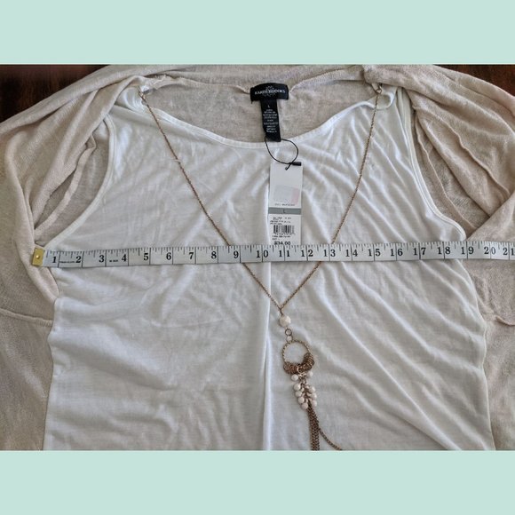 NWT KAREN BROOKS Layered Drape Cardigan Size L - Picture 9 of 15